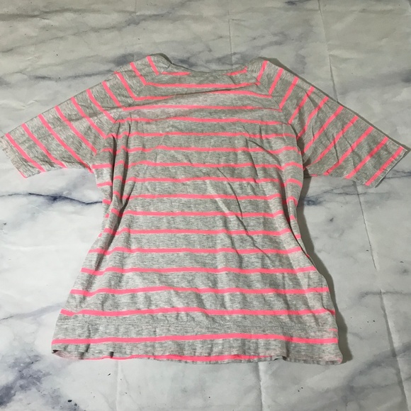 Brandy Melville Grey & Neon Pink Striped Blouse - Picture 5 of 5